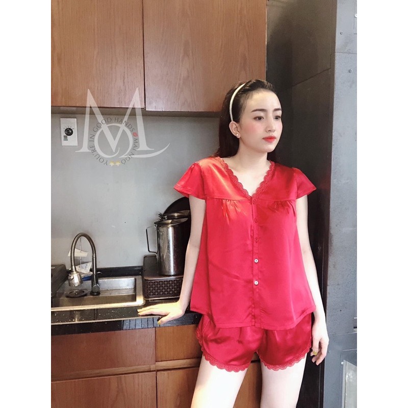 Bộ Ngủ Pyjama mẫu Đùi Phối Ren Gợi Cảm - Có Size 40-90kg