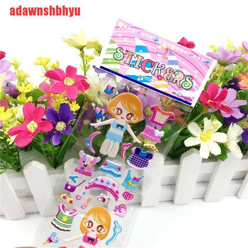 Set 5 Tấm Sticker 3D Dán Trang Trí Đồ Chơi Cho Bé Gái