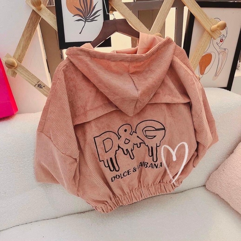 Áo khoác lửng croptop kaki nhung gân 1 lớp thêu chữ unisex ulzzang nam nữ