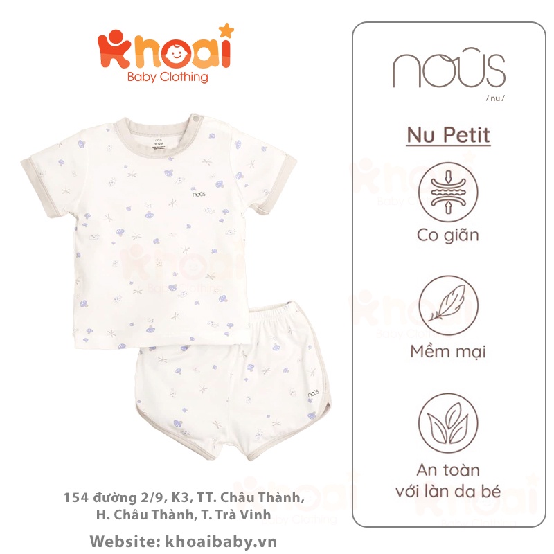 Bộ cài vai cộc Nous hình chuồn chuồn nấm - Chất liệu Nu Petit 95% cotton thiên nhiên