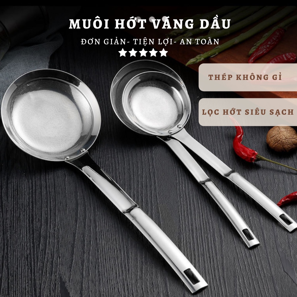 Muôi Lọc Vớt Dầu Mỡ Inox Chống Gỉ