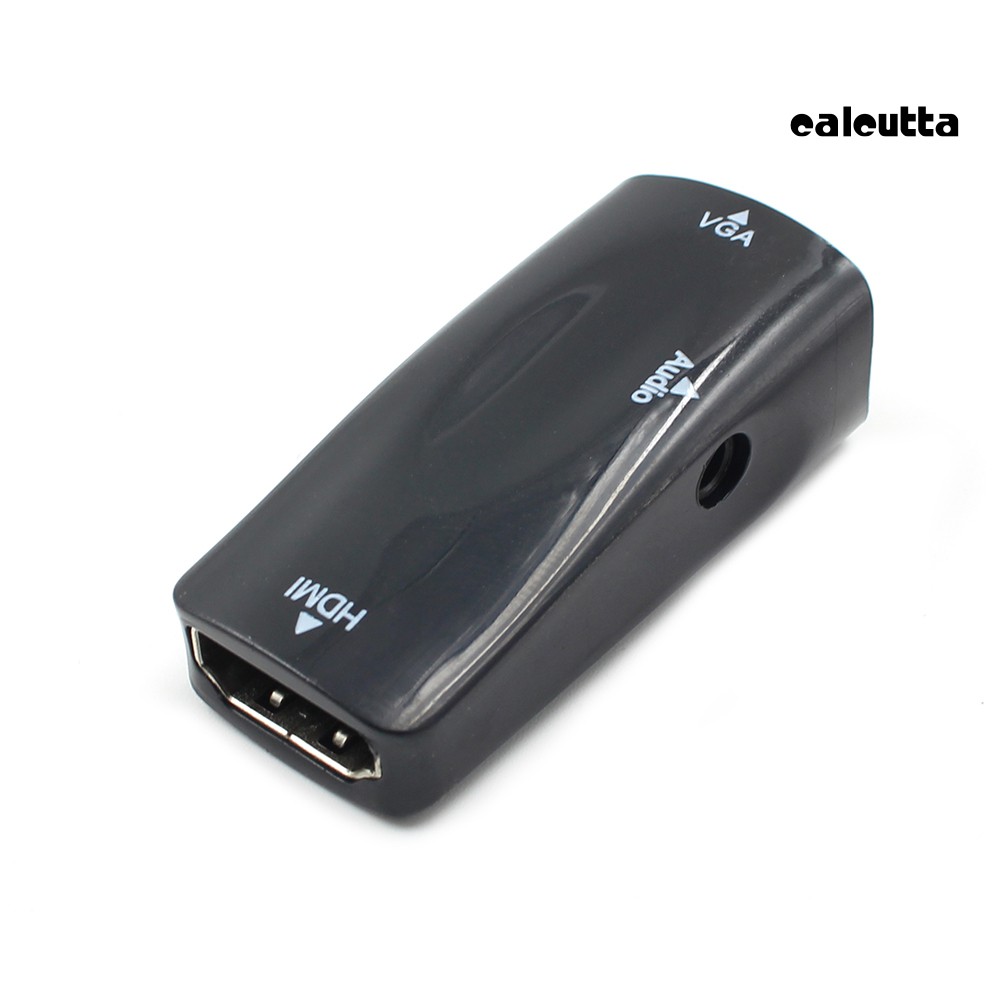 【Ready stock】HDMI Female to VGA Female Adapter with 3.5mm AUX Audio Converter for TV Stick PC