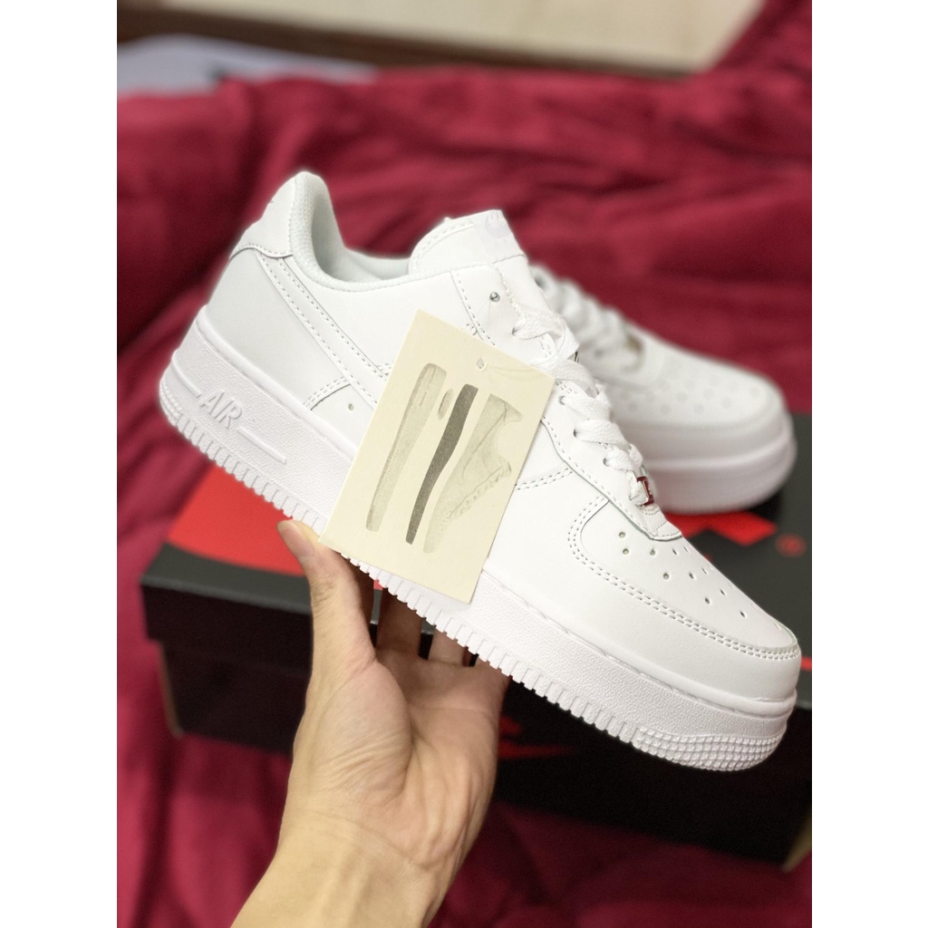 Giày Sneaker Air Force 1, AF1 trắng bản chuẩn Trung full phụ kiện tặng box bảo vệ