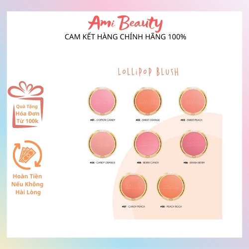 Date 10.2022 Phấn Má Hồng Dạng Hộp Vacosi LOLIPOP BLUSH POWDER 5g