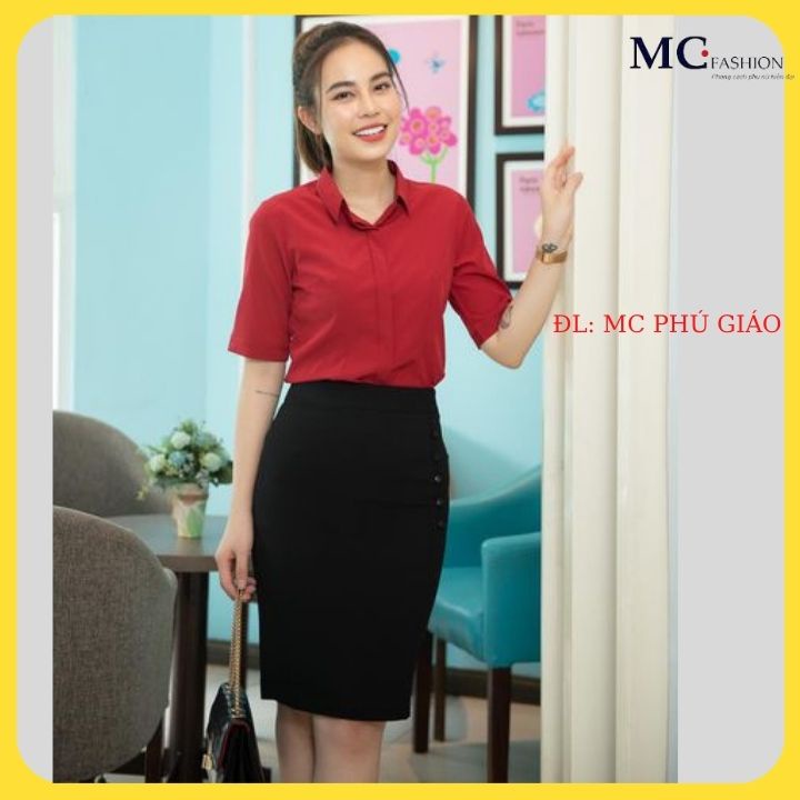 Áo Sơ Mi Nữ Công Sở Đẹp Tay Lỡ Cổ Đức Mc Fashion A473 Chất Silk Lụa Mềm Mịn Đẹp