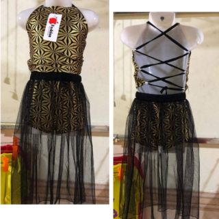 Set áo hở lưng quần váy bé gái