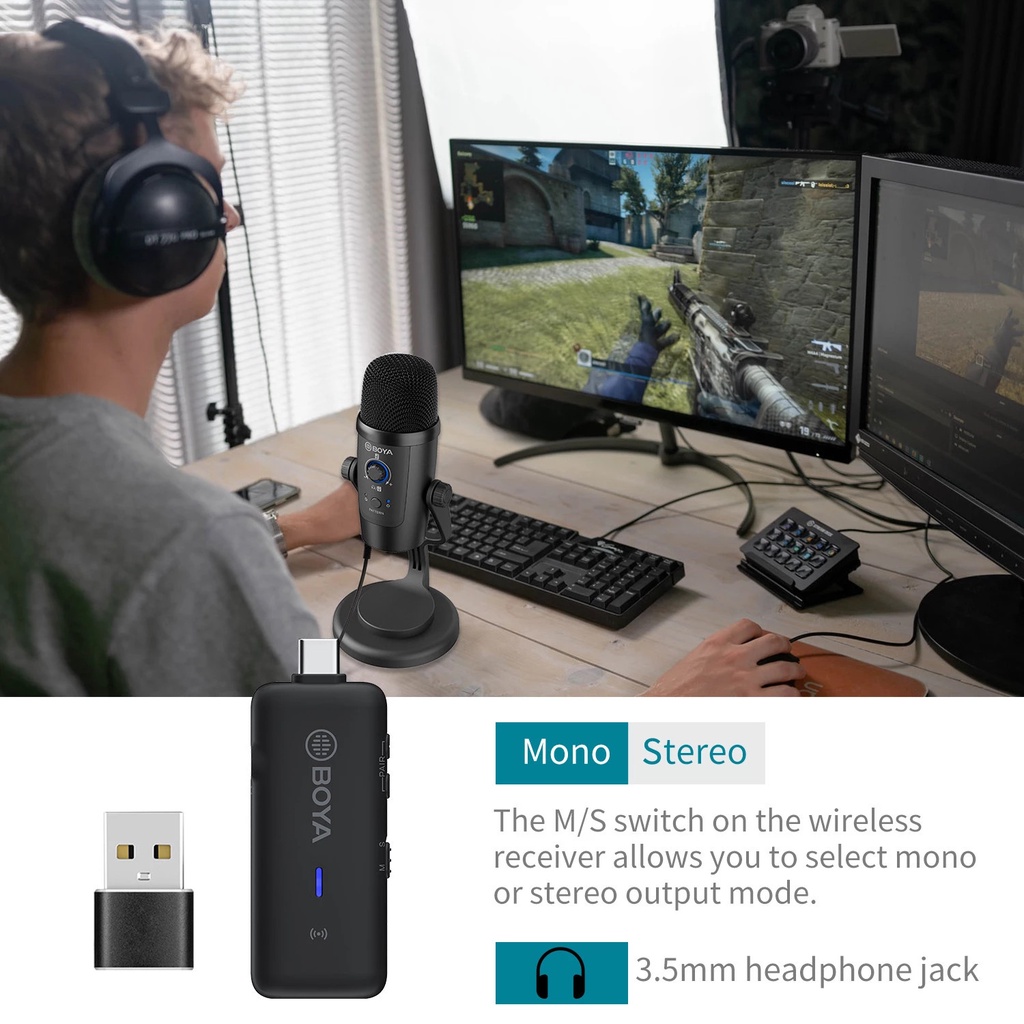 BOYA BY-PM500W - Mic thu âm không dây cho Điện thoại Android  và Laptop