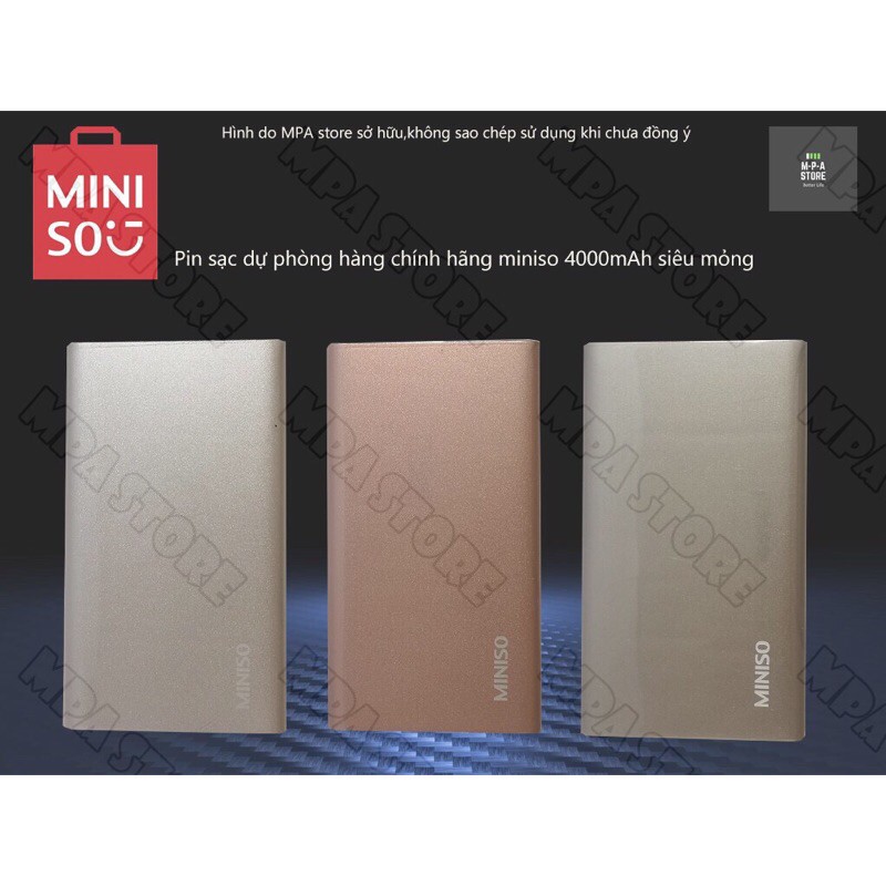 Pin Sạc dự phòng MINISO C6 4000mAh hàng chính hãng