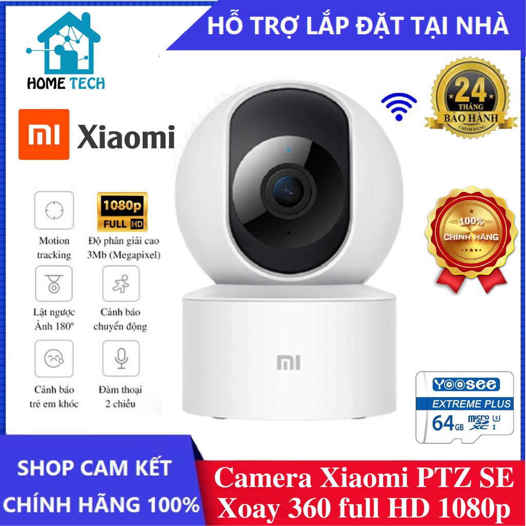 Camera Wifi Xiaomi PTZ SE xoay 360 - Camera giám sát thông minh trong nhà (2 bản độ phân giải 1080p và 2K)