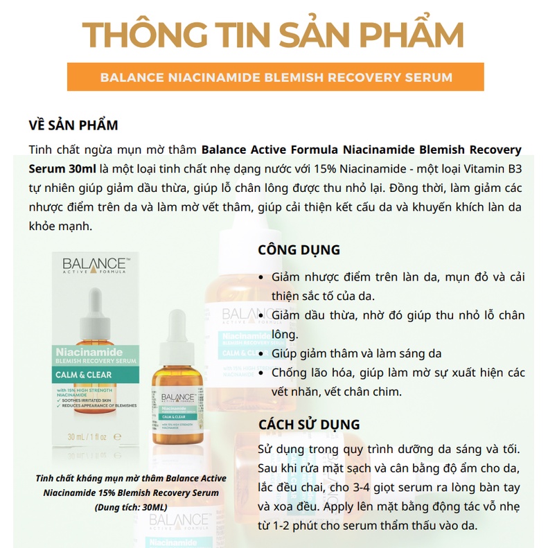 Serum Trắng Da Mờ Thâm Balance Active Formula Vitamin C Brightening 30ml