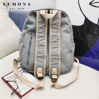 Balo Vải Canvas Basic Trơn Màu Solid Balo Học Sinh Phong Cách Hàn Quốc Đơn Giản