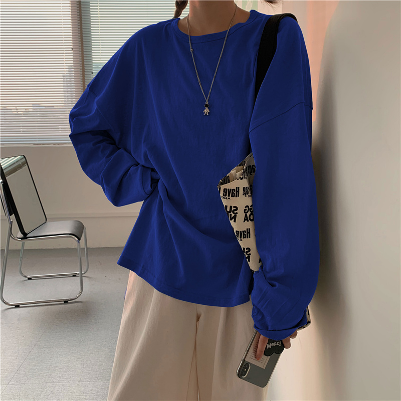 Áo Thun Trơn Dáng Rộng Tay Dài Thoải Mái Cho Nữ | BigBuy360 - bigbuy360.vn