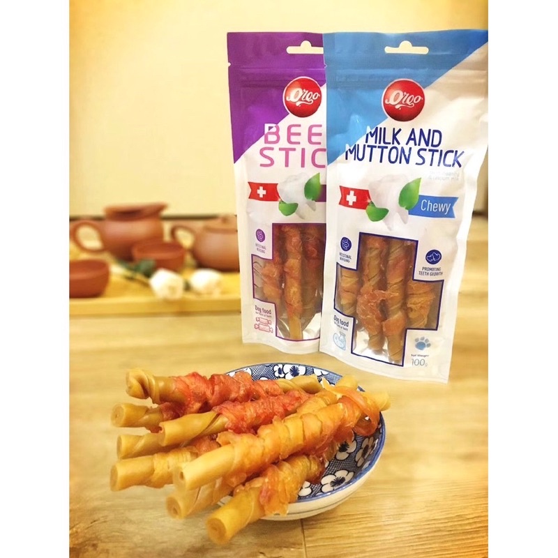 [ 100g ] Snack Que Thưởng Sạch Răng Orgo Stick Cho Chó