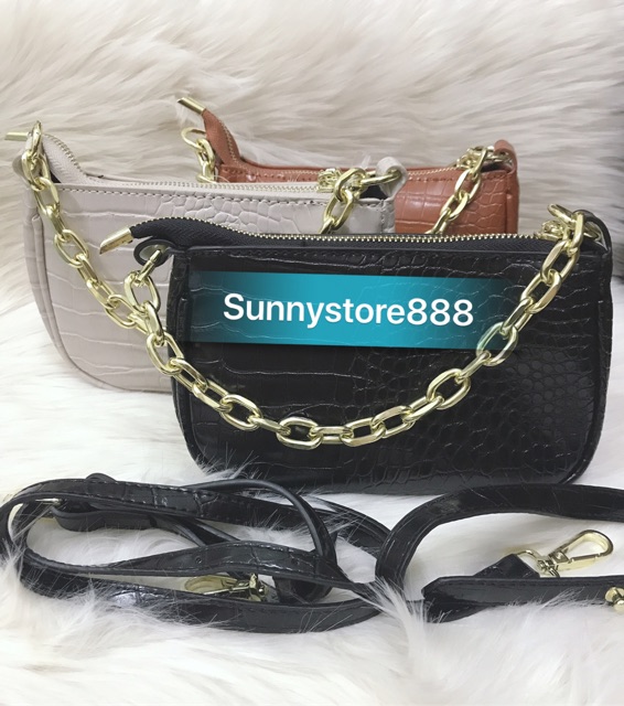 Ví kẹp nách da sần quai xích xuất Hàn S026