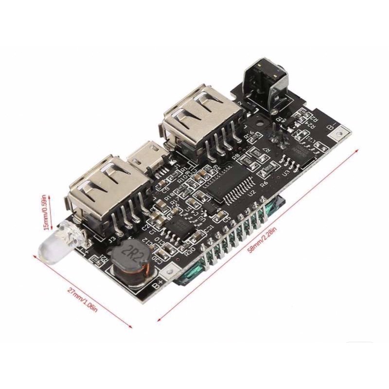 Mạch sạc dự phòng 2.1A màn hình LCD