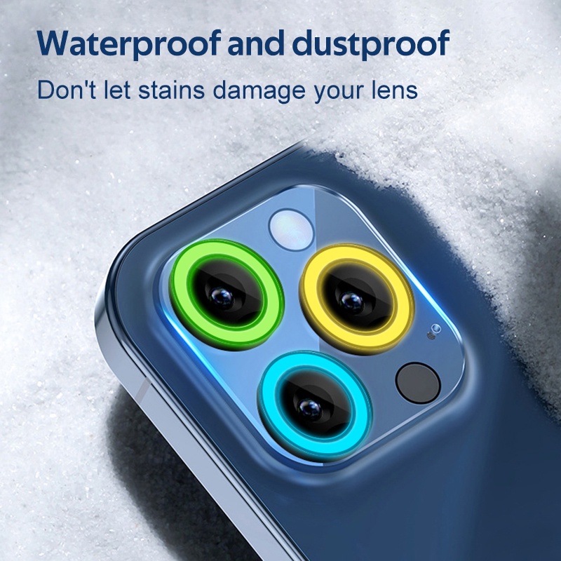 Vòng kim loại màu dạ quang bảo vệ camera thích hợp cho iPhone 13 12 11 Pro Max 12 13 Mini
