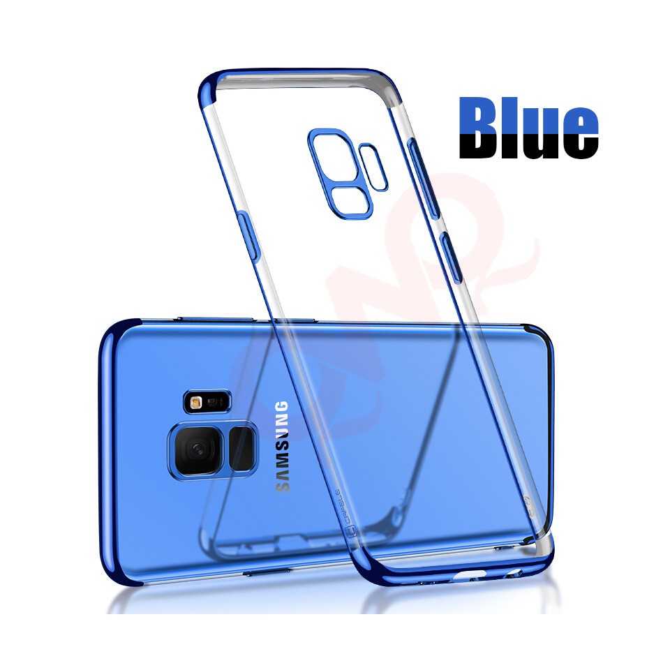 Ốp lưng Samsung S9 Plus dẻo trong suốt viền xi màu