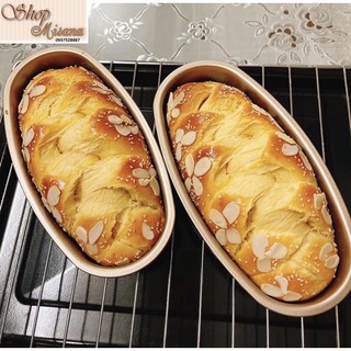 Khuôn bánh mì hoa cúc chống dính hình oval 21cm D08