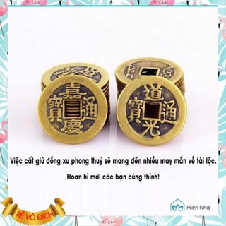 Đồng xu cổ âm dương chiêu tài - Đồng Đồng xu Phong thủy may mắn ...
