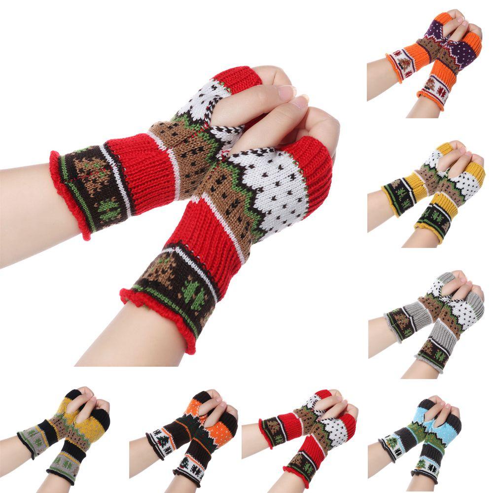 Găng Tay Đan Len Dày Mềm Mại Giữ Ấm Cánh Tay Cho Nam Nữ