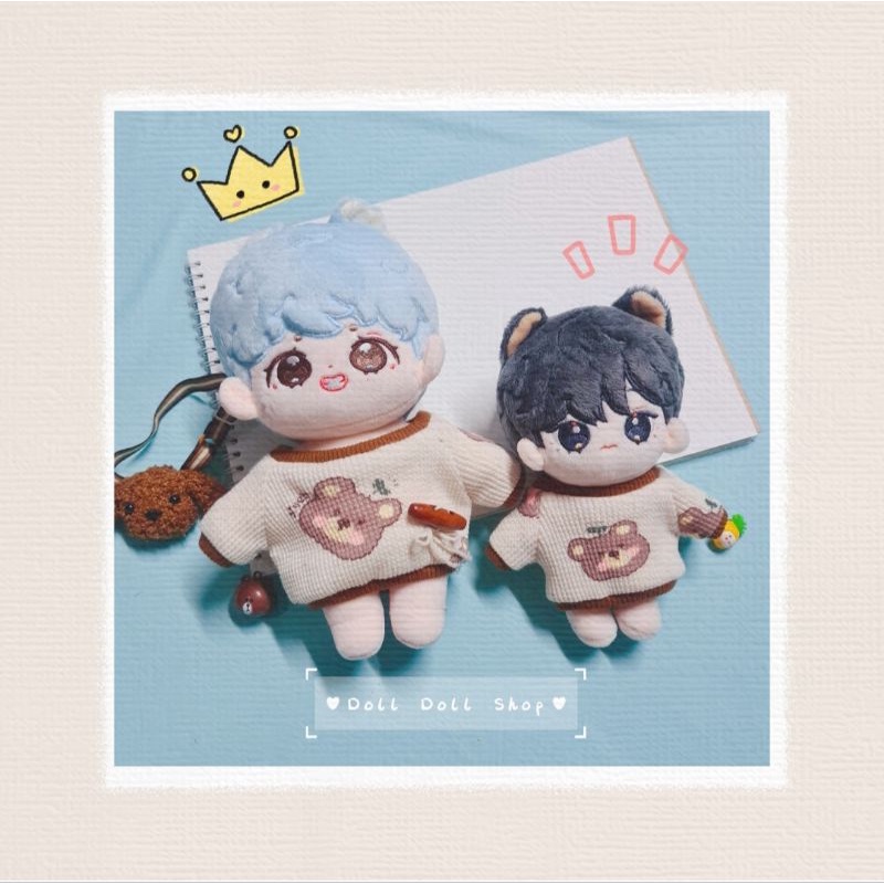 Áo thun form rộng hình gấu cho doll 20cm,15cm 🐻