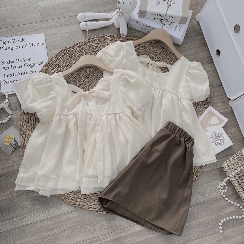 Set áo baybedoll tơ nude | BigBuy360 - bigbuy360.vn