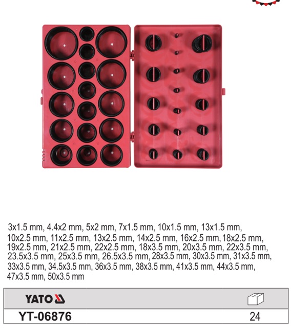 Bộ gioăng cao su tổng hợp 419 chi tiết  yato YT-06876