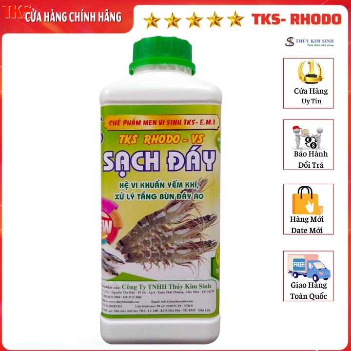 Men Vi Sinh RHODO - SẠCH ĐÁY: Khử Mùi Hôi Đáy Ao, Làm Trong Nước  - Chai 1 Lít