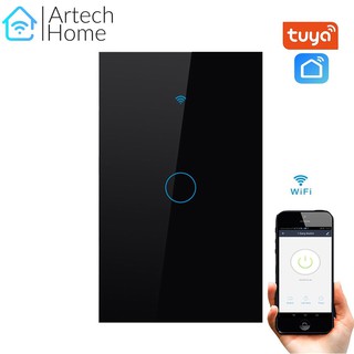 Công tắc TUYA smart cảm ứng 1 nút đen (WIFI + RF)
