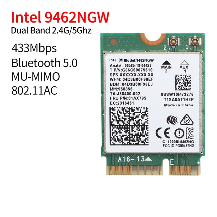Card WIFI Intel AC-9462 CNVi khe M2 NGFF