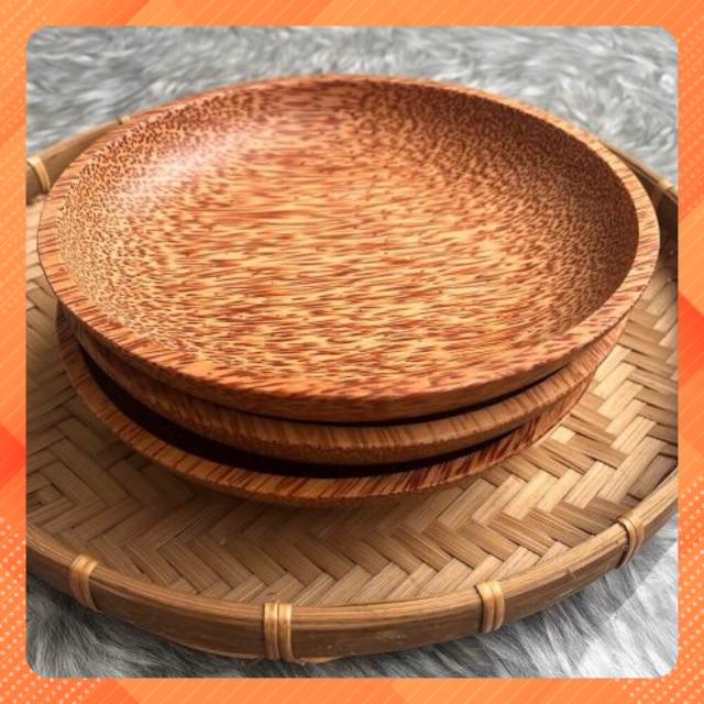 Dĩa gỗ dừa- Dĩa tròn gỗ dừa- Coconut Wood Plate | Tre Việt