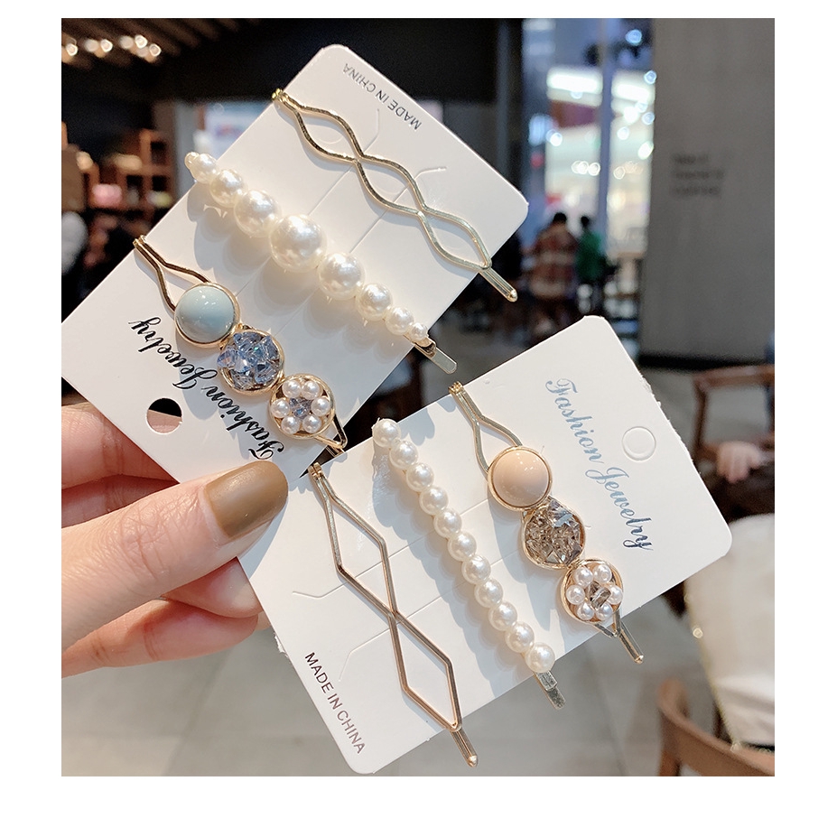 Set kẹp tóc đính ngọc trai thời trang