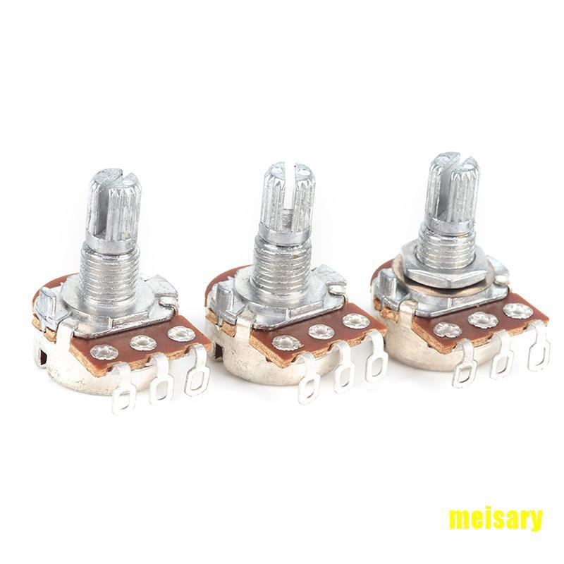 [mei] 3 pcs A250k Guitar Potentiometer Split Shaft Pots Audio Tone Switch Control eqrr