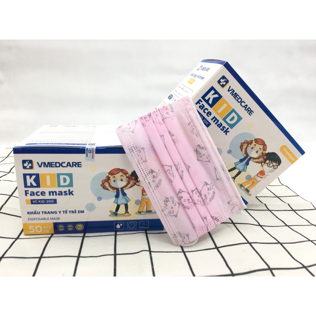 Khẩu Trang Y Tế 4 Lớp Kháng Khuẩn An Toàn Cho Trẻ Em Hôp 50 cái
