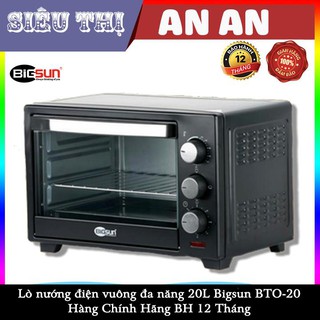 Lò nướng vuông Bigsun (Model BTO-20), Lò nướng đa năng Bigsun 20L có thể dùng để quay, hấp nóng, rã đông... tiện dụng