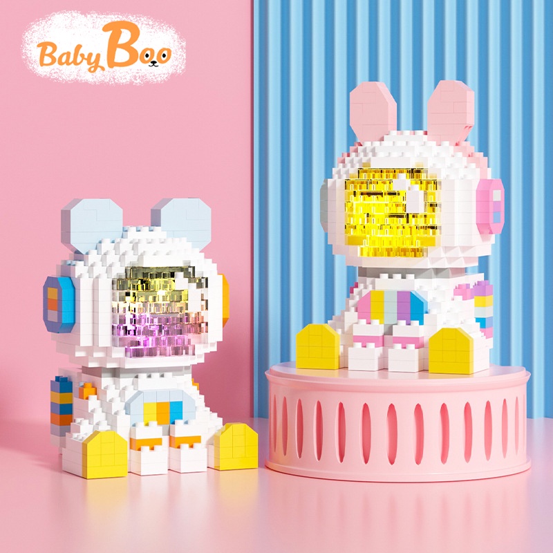 Mô Hình Lắp Ráp Động Vật Hoạt Hình Đáng Yêu Cho Bé- Phi Hành Gia 3 Chế Độ Phát Sáng - Babyboo