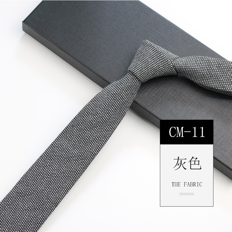 Cà Vạt Cotton Bản Hẹp 6cm Màu Đen Trơn Đơn Giản Phong Cách Hàn Quốc 24H