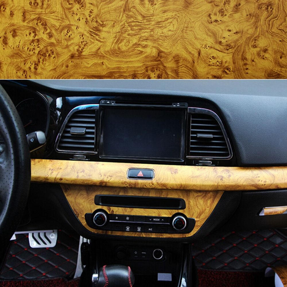 Nhãn dán vinyl hoạ tiết vân gỗ dài 1m trang trí nội thất ô tô diy