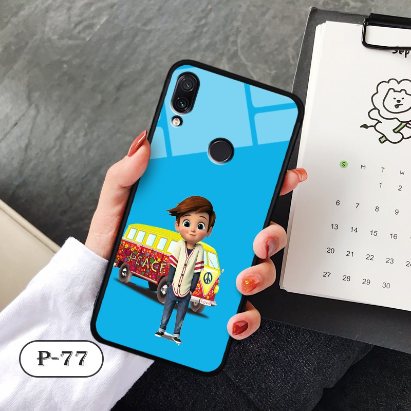 Ốp lưng kính 3D Xiaomi Redmi Note 7/ Note 7 Pro- hình cute