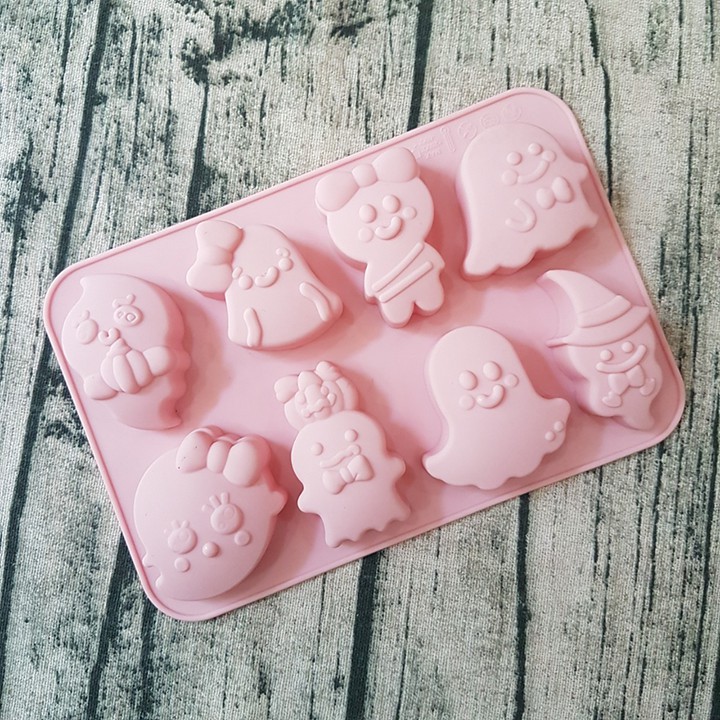 HCM - Khuôn silicon chủ đề Halloween đổ rau câu pudding, làm socola