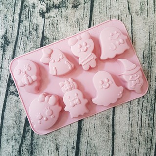 HCM - Khuôn silicon Hồn ma cute Halloween đổ rau câu pudding, làm socola