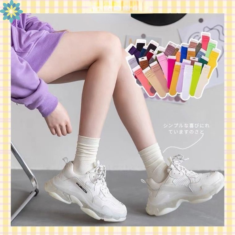 Vớ Cổ Cao Nhiều Màu Sắc Thời Trang Hàn Quốc Cổ Cao