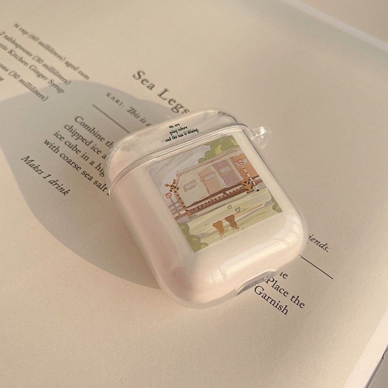 Vỏ case vin.ta.ge, bảo vệ bao đựng tai nghe airpods 1 2 - Ốp airpods chống va đập, trong suốt in hình