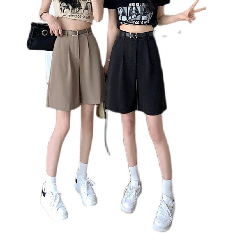 Quần Short Màu Trơn Thời Trang Năng Động Size S-4xl 164585 Quần Short Lưng Cao Ống Rộng Thời Trang Đơn Giản
