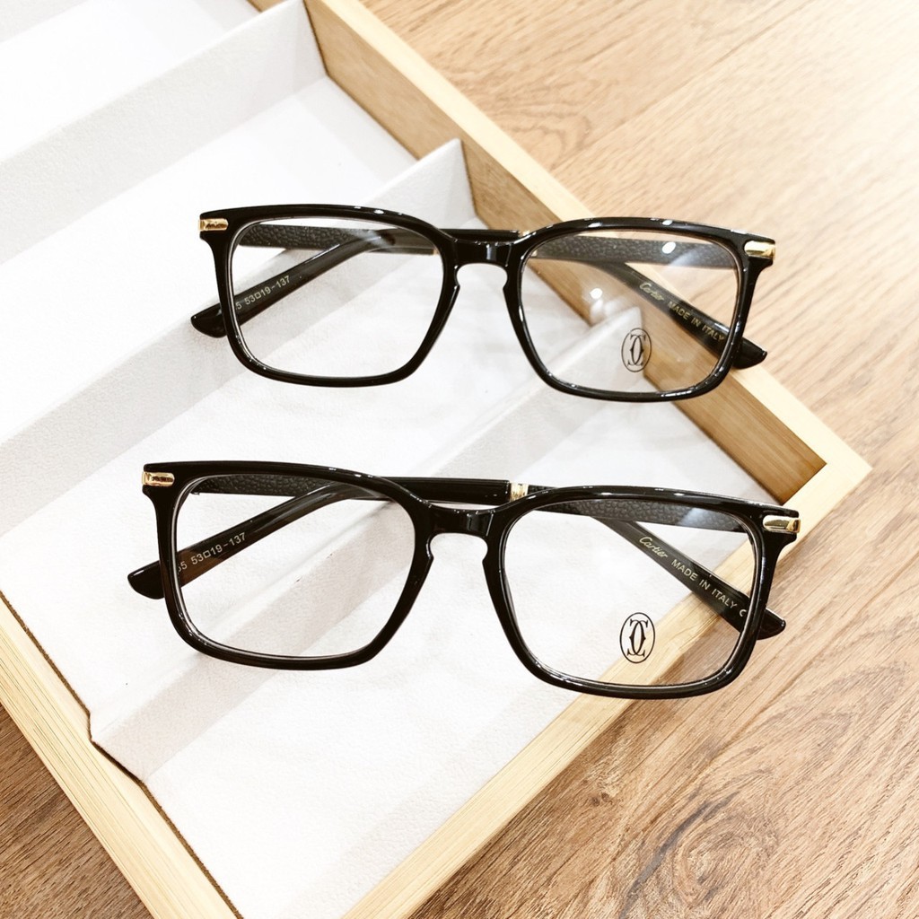 Gọng kính cận vuông EC07 phù hợp cả nam và nữ form mặt vuông, dài, góc cạnh kèm sẳn tròng 0 độ chống ánh sáng xanh | BigBuy360 - bigbuy360.vn