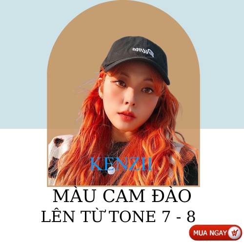 Thuốc Nhuộm Tóc Màu Cam Đào BABY ORANGE  Tặng Trợ Nhuộm  Kenzii Lên Từ Tone 8 - Thuốc Nhuộm Tóc Cam