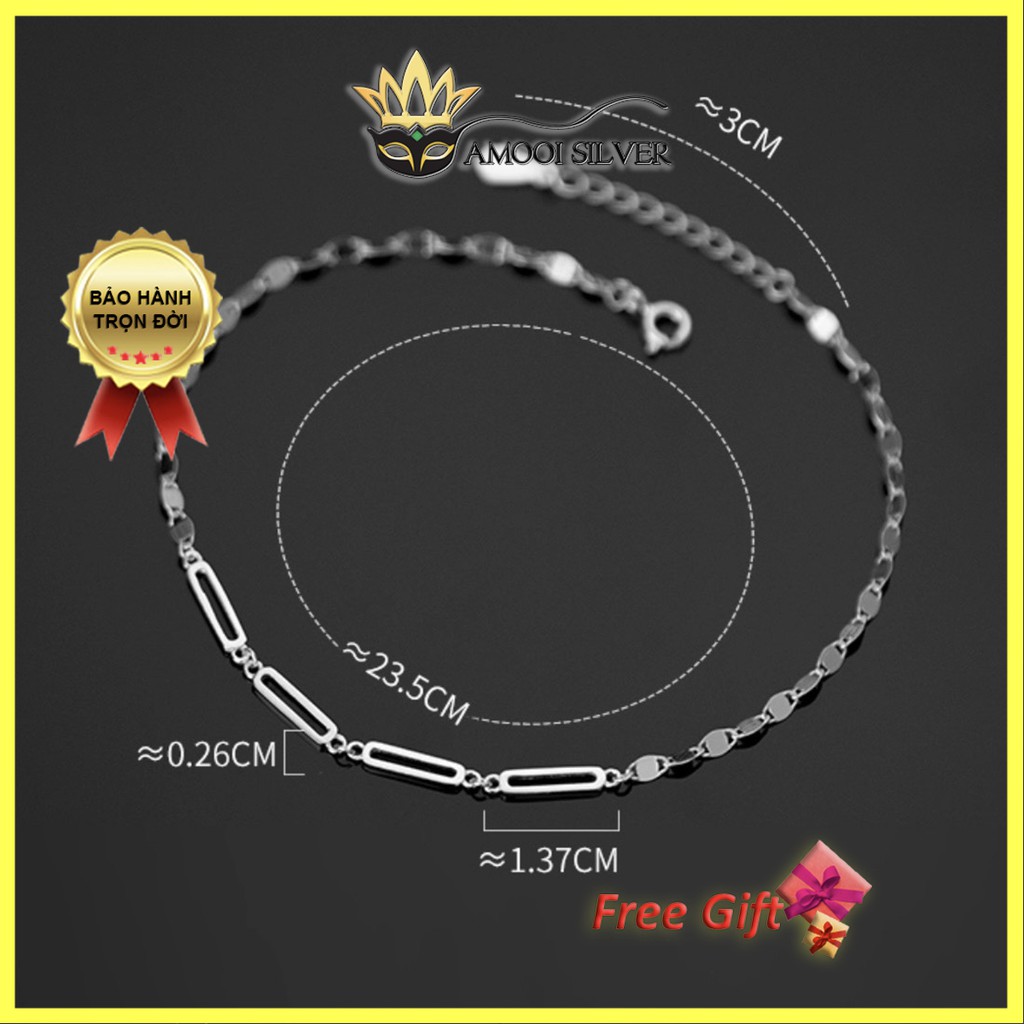Lắc tay bạc S925 xích khoen - Amooi Silver AT46