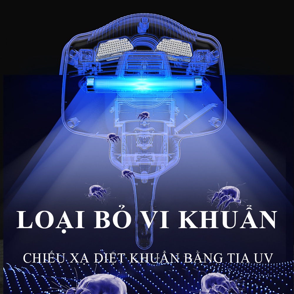 áy hút bụi giường nệm UPUPIN với Máy hút bụi tiệt trùng không dây cầm tay UV - Bảo hành