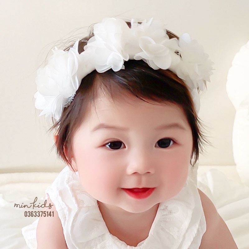 Băng đô, Turban hoa voan phong cách Hàn Quốc cho bé gái