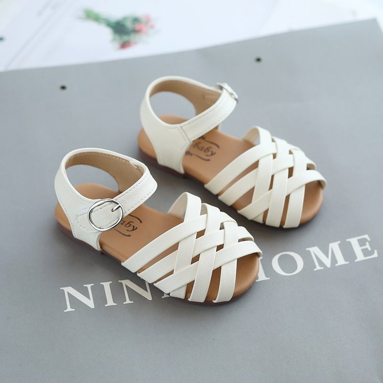 Giày sandals dây thắt nơ màu sắc đơn giản cho bé